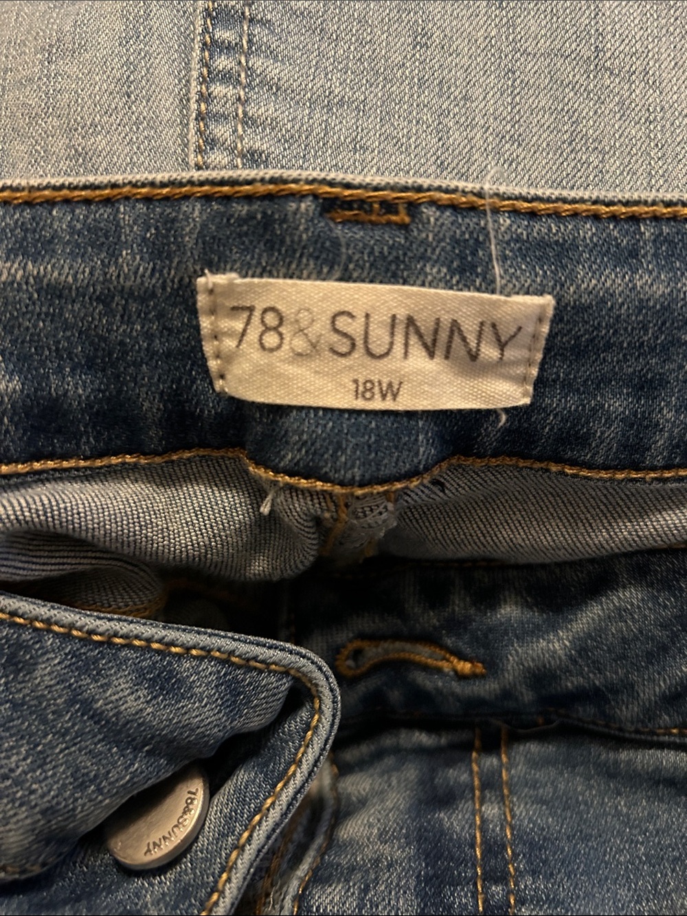 78 & Sunny Women’s Wide-Leg Denim Jeans in Medium Blue